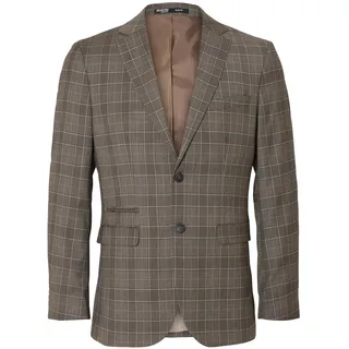 SELETED HOMME Herren SLHSLIM-NEIL BROWN CHECK BLZ B NOOS Sakko, Chinchilla/Checks:light blue, 58