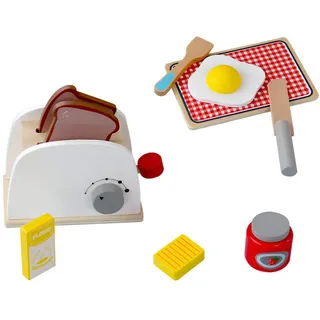 Mobili Rebecca Kinderküchenzubehör Toaster , Multicolor , Holz , 15.5x11x9 cm , Spielzeug, Kinderküchen