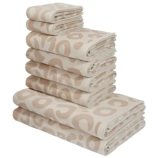 OTTO home Anna Leopardmuster Handtuchset 8-tlg. beige