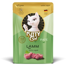 KITTY Cat Paté Lamm, 6 x 85 g, Nassfutter für Katzen, getreidefreies Katzenfutter mit Taurin, Lachsöl und Grünlippmuschel, Alleinfuttermittel mit hohem Fleischanteil, Made in Germany