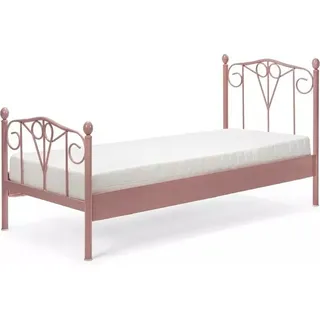 Metallbett Maya 90x200 cm – pink - Braun