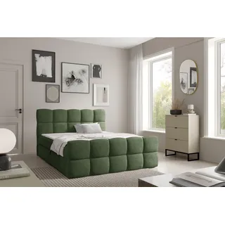 Boxspringbett Schlafzimmerbett SATINE PREMIUM 160x200cm Stoff Coral Meeresgrün - Grün