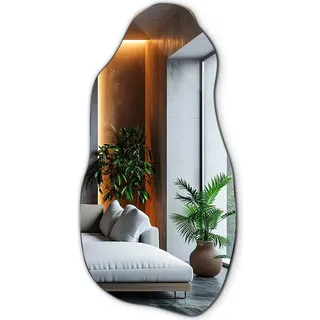 Tulup Modernes Unregelmäßiges Spiegel - Asymmetrischer Wandspiegel - Im Boho-Stil - 50 cm x 100 cm