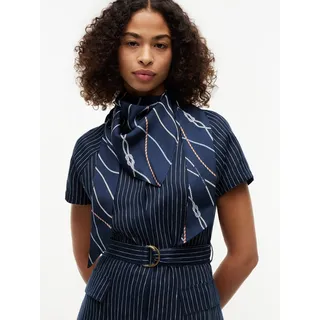 Tommy Hilfiger Modeschal "TH NAUTICAL SILK TRIANGLE" aus reiner Seide mit Seil-Print, yale navy