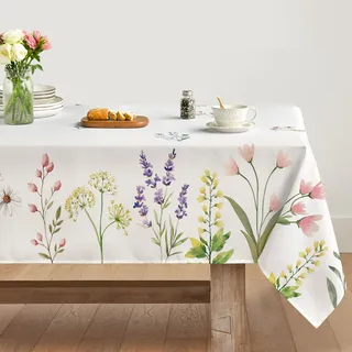 Artoid Mode Blumen Pflanzen Löwenzahn Frühling Tischdecke 140x160 cm, Saisonnal Sommer Fleckschutz Tischwäsche Küche Dekoration Party Dekor