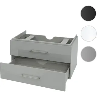 Mendler Premium Waschbeckenunterschrank HWC-D16, Waschtischunterschrank Waschtisch Badmöbel, hochglanz 90cm - grau