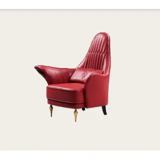 Sessel Design Couch Sofa Relax Leder Lounge Luxus Fernseh Club Polster Sitzer - Rot