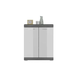 xonox.home Kommode Scout 60 x 85 x 37 cm Grau/Weiß Hochglanz