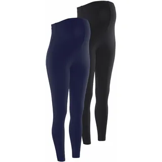 Neun Monate Umstandshose »2 Stück Umstands-Hosen für Schwangerschaft und Stillzeit« 2er Pack Leggings für Schwangerschaft & Stillzeit, schwarz