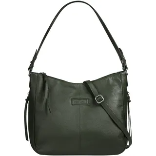Shopper BRUNO BANANI, Damen, Gr. B/H/T: 35cm x 28cm x 13cm onesize, grün (oliv), Leder, leicht glänzend, unifarben, Taschen Shopper, echt Leder