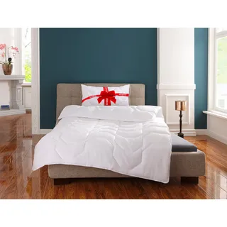 my home Microfaserbettdecke »Corella, Bettdecke 135x200 cm, mit Gratis-Kissen dazu: 40x80 cm« leicht Füllung 100% Polyester 2 Stk. tlg. Bettdecken, Sommer, Winter, 4 Jahreszeiten, Decke mit Gratiskissen, weiß