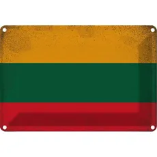Blechschild Wandschild 20x30 cm Litauen Fahne Flagge