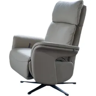 KAWOLA Sessel NAMA Relaxsessel drehbar Leder grau - Grau