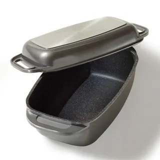 Stoneline Rechteck-Bräter , Grau , Metall , 40x10.9x22 cm , Kochgeschirr, Töpfe, Bräter