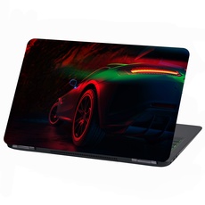 Laptop Folie Cover: Fahrzeuge Klebefolie Notebook Aufkleber Schutzhülle selbstklebend Vinyl Skin Sticker (17 Zoll, LP23 Red Car)