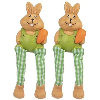 Ideen mit Herz Deko-Figuren mit Schlenkerbeinen | Frühling & Ostern | Kantensitzer | Kantenhocker | 18 cm (Osterhasen 1)