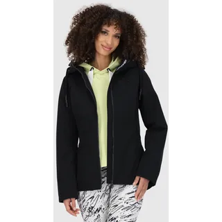 Outdoorjacke ALIFE & KICKIN "LilouAKA", Damen, Gr. XS, moonless, Web, Obermaterial: 100% Polyester, unifarben, figurbetont Po-bedeckend, ohne Ausschnitt, Windstopperbündchen, Jacken Outdoorjacke, leichte, taillierte Übergangsjacke mit verstellbarer Kapuze