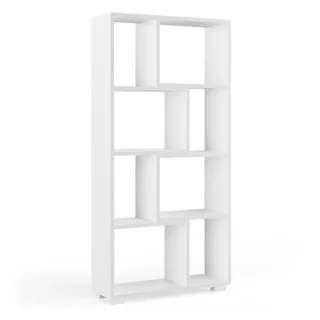 Vicco Raumteiler Domus, 60 x 120 cm 8 Fächer Weiß, Bücherregal Standregal Aktenregal