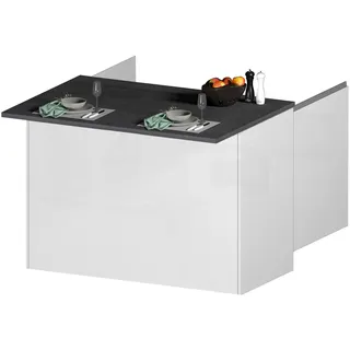 kochstation Unterschrank Kücheninsel KS-Sole 125 x 90 x 90 cm Weiß