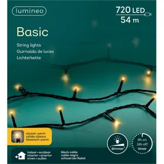 54m LED-Weihnachtsbaumbeleuchtung - Gold - 720 Lichter - Dimmbar - Schwarz