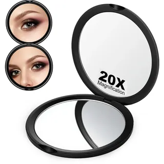 Neyauo Taschenspiegel Klappbar mit 1X/20X Vergrößerung, Klappspiegel, Kleine Schminkspiegel, Reisespiegel, Makeup Mirror, Ideal für Unterwegs, Vergrößerungsspiegel 20fach, Kosmetik Spiegel