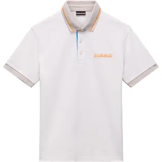 Napapijri Poloshirt "E-ZERI SS" Mit Rundhalsausschnitt, weiß whisper