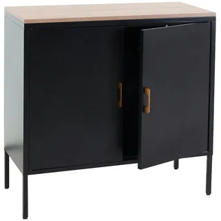 Mendler Sideboard 90 x 90 x 40 cm Schwarz
