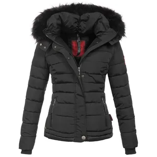 Navahoo Steppjacke »Navahoo Chloe warme Damen Winter Jacke Parka Mantel Stepp Kurzjacke gefüttert NEU B301«, schwarz