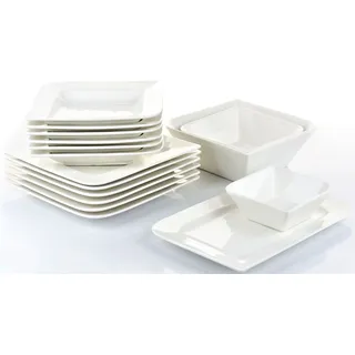 Tafelservice RETSCH ARZBERG "Geschirr-Set, Service Fantastic", beige (naturweiß), 16 Stk., Fine China-Porzellan, Geschirr-Sets, Tafelservice, Teller Set, 16 Teile, für 6 Personen