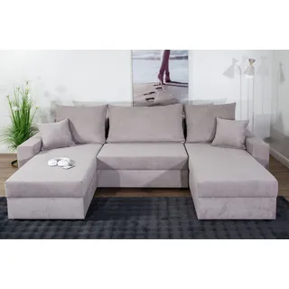Collection AB »Pico U-Form« Wohnlandschaft,2 X Ottomane,Polyätherschaum Polsterung, grau