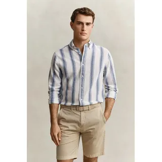 Gant Langarmhemd "REGULAR COTTON LINEN STRIPE" Regular fit mit Button-Down-Kragen, vintage blau