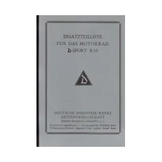 Ersatzteilliste D-Rad Sport R10, Motorrad 1931