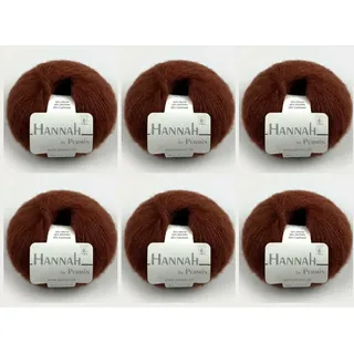 6x Hannah by Permin – Luxusgarn aus Merinowolle, Seide & Kaschmir (16 nuss)