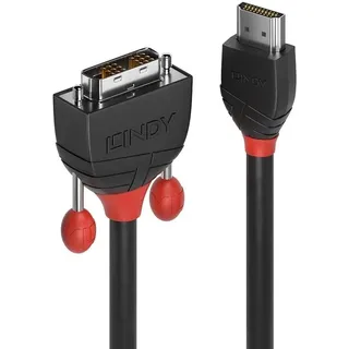 Lindy 36271 1m HDMI DVI Kabel, Black Line