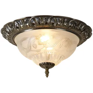 Searchlight Landhaus Deckenleuchte 1 E14 rund braun