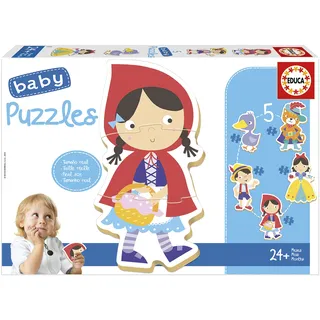 Educa - Baby Puzzle Märchen, 5in1 Baby Puzzleset mit 3/3/4/4/5 Teilen für Kinder ab 2 Jahren, Kinderpuzzle (19669)