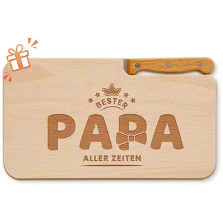 Einzigartige Geschenkidee für Papa: Holz Frühstücksbrettchen mit Gravur - Perfekt für Weihnachten