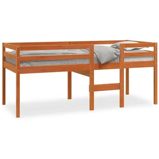 vidaXL Hochbett Wachsbraun 80x200 cm Massivholz Kiefer - Braun