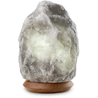 my home Salzkristall-Tischlampe »Sclassin« E14 1 Stk. Warmweiß Handgefertigt - jeder Stein ein Unikat, H: ca.18 cm, ca.2-3 kg, grau