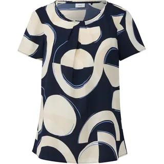 s.Oliver BLACK LABEL Kurzarmbluse mit All-Over Print, blau
