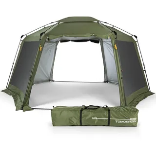 Where Tomorrow Pop up Pavillon | Faltpavillon & Partyzelt für Camping, Outdoor, Festival | stabil u. wasserabweisend | Gartenpavillon mit Insektenschutz, Sonnenschutz & Regenschutz