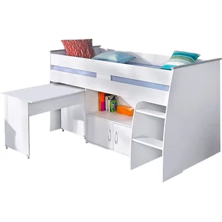 Parisot Hochbett Reverse 90 x 200 cm Holz Kunststoff weiß