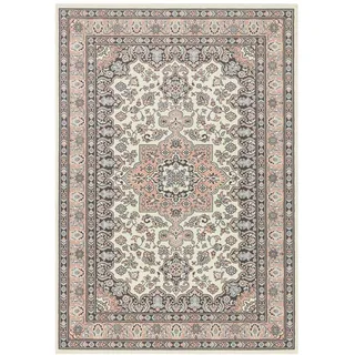 Nouristan Mirkan Orient Teppich – Wohnzimmerteppich Orientalisch Kurzflor Vintage Orientalischer Teppich für Esszimmer, Wohnzimmer, Schlafzimmer – Creme Rosa, 80x150cm