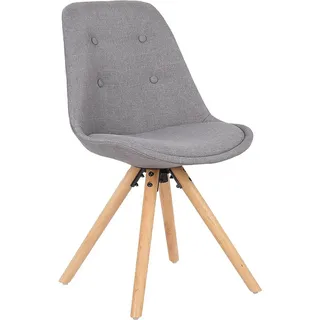 WOLTU 1 Stück Esszimmerstuhl, Sitzfläche aus Leinen, Design Stuhl, Küchenstuhl, Holzgestell, Grau - Grau