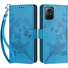 Handyhülle für Xiaomi Redmi Note 12s 4G Hülle, Premium PU Leder Flipcase Magnetverschlüsse Schutzhülle Klapphülle mit Kartenhalter Faltbare Brieftasche Hülle für Xiaomi Redmi Note 12s 4G - Blau