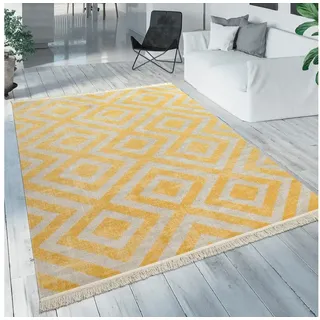 Paco Home Moderner Outdoor Teppich Rauten-Muster Vintage-Look Flachgewebe Wetterfest 120x170 cm