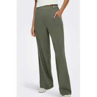 Stoffhose ONLY "ONLEVALY-LIKA LIFE HW WIDE PANT TLR", Damen, Gr. 36, Länge 34, smokey olive, Obermaterial: 55% Polyamid, 38% Viskose, 7% Elasthan, unifarben, Hosen Stoffhose