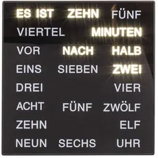 Bild von Uhr mit Deutscher Wort-Anzeige ca. 20 x 20 cm aus Kunststoff