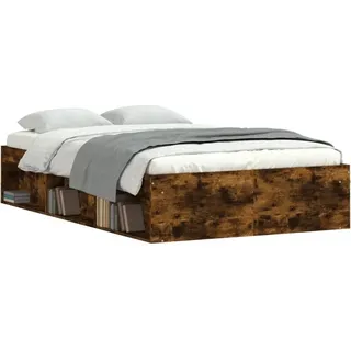 vidaXL Bettgestell Räuchereiche 120x200 cm - Braun