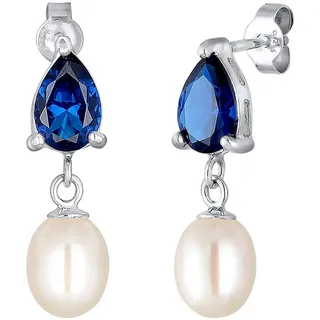 Elli Ohrringe 925 Sterling Silber Tropfen in Blau | Gr.: onesize